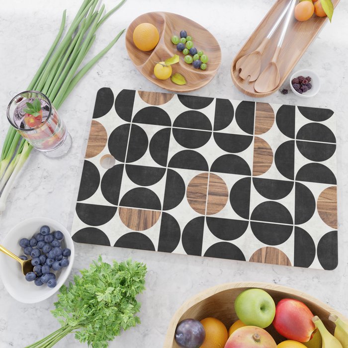 Mid-Century Modern Pattern No.1 - Concrete and Wood Cutting Board Gallery Image 2