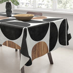 Mid-Century Modern Pattern No.1 - Concrete and Wood Tablecloth Gallery Image 3
