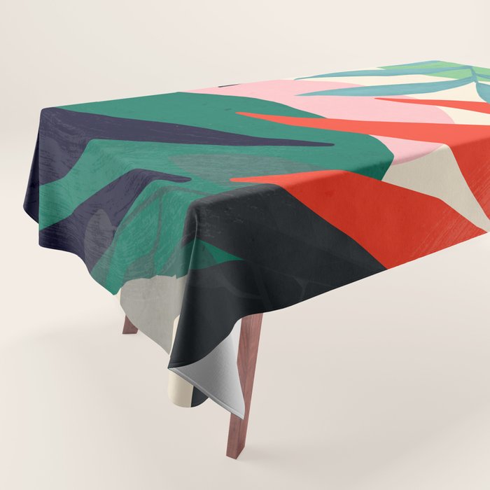 Abstract Art Tropical Leaves 42 Tablecloth Gallery Image 1