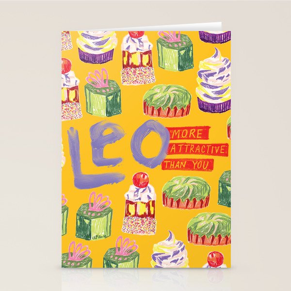 Leo Birthday Treats in Orange | Zodiac Series Stationery Card Gallery Image 1