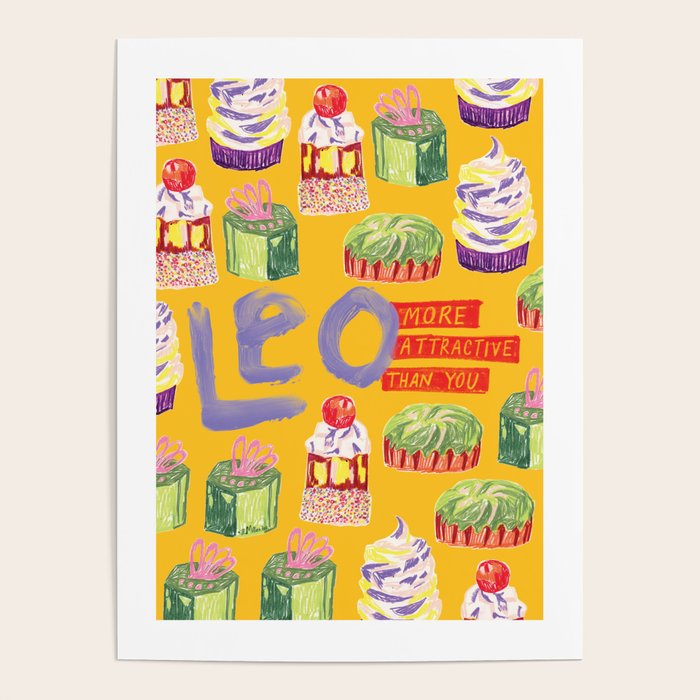 Leo Birthday Treats in Orange | Zodiac Series Poster Gallery Image 1