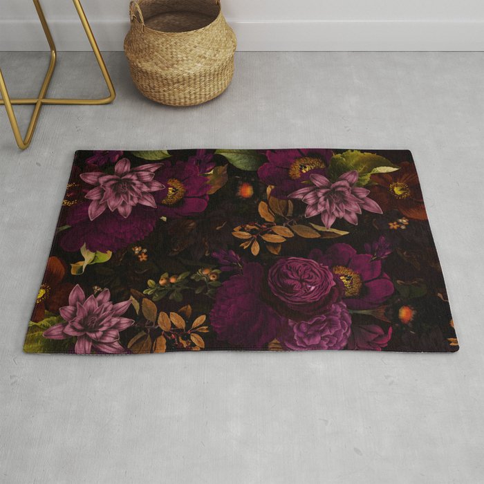 Magical Vintage Night Garden Rug Gallery Image 1