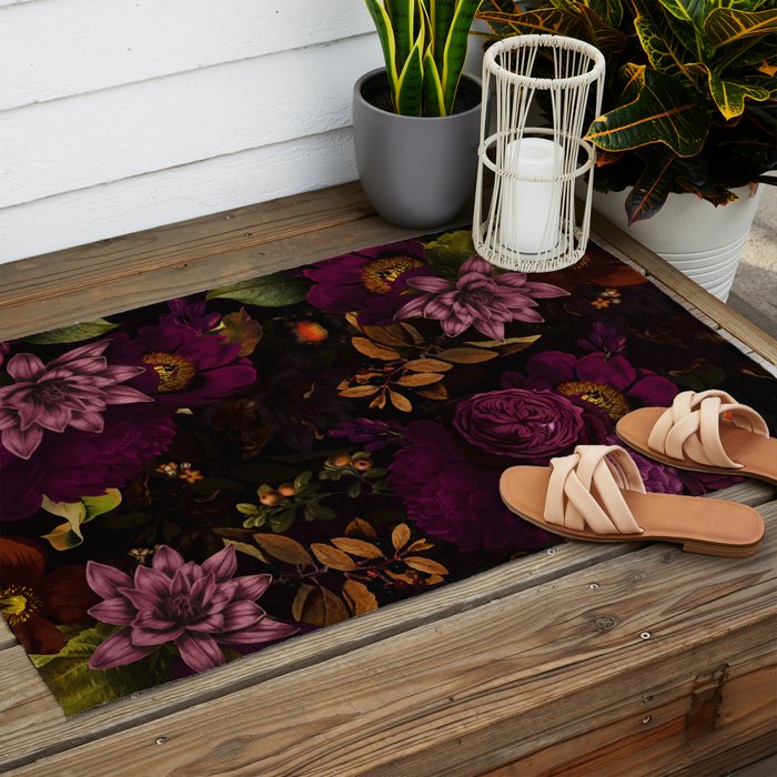 Magical Vintage Night Garden Outdoor Rug Gallery Image 2