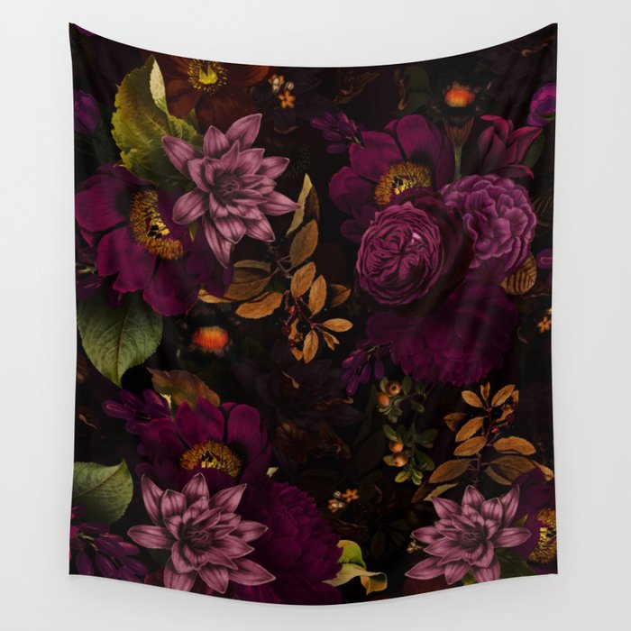 Magical Vintage Night Garden Wall Tapestry Gallery Image 1