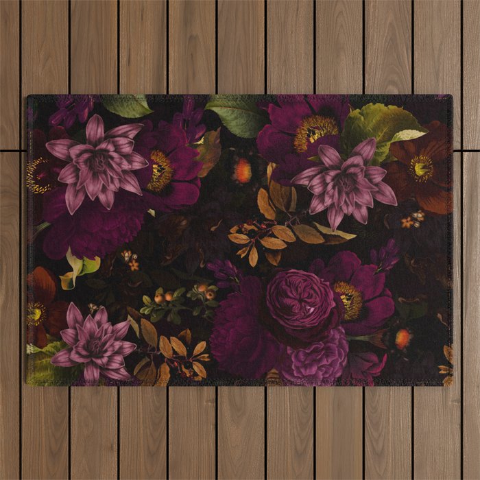 Magical Vintage Night Garden Outdoor Rug Gallery Image 1