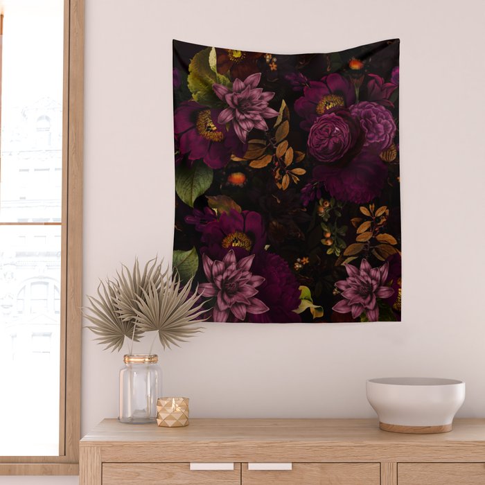 Magical Vintage Night Garden Wall Tapestry Gallery Image 2