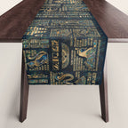 Egyptian hieroglyphs and deities -Abalone and gold Table Runner Gallery Image 1