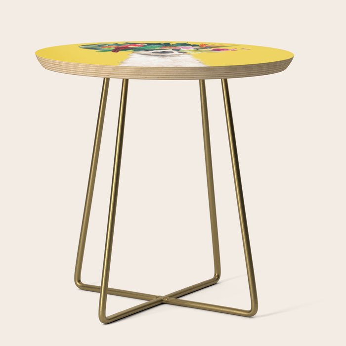 Aloha Hawaiian Llama in Yellow Side Table Gallery Image 1
