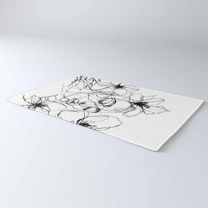 Monochrome Muse Expressive Line Art Portrait Rug Gallery Image 3