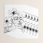 Monochrome Muse Expressive Line Art Portrait Wrapping Paper Gallery Image 3