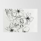 Monochrome Muse Expressive Line Art Portrait Rug Gallery Image 2