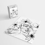 Monochrome Muse Expressive Line Art Portrait Jigsaw Puzzle Gallery Image 2