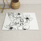 Monochrome Muse Expressive Line Art Portrait Rug Gallery Image 1