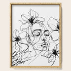 Monochrome Muse Expressive Line Art Portrait Serving Tray Gallery Image 1