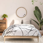 Monochrome Muse Expressive Line Art Portrait Comforter Gallery Image 3