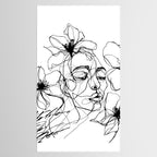 Monochrome Muse Expressive Line Art Portrait Tablecloth Gallery Image 2