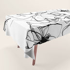 Monochrome Muse Expressive Line Art Portrait Tablecloth Gallery Image 1
