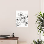 Monochrome Muse Expressive Line Art Portrait Poster Gallery Image 2
