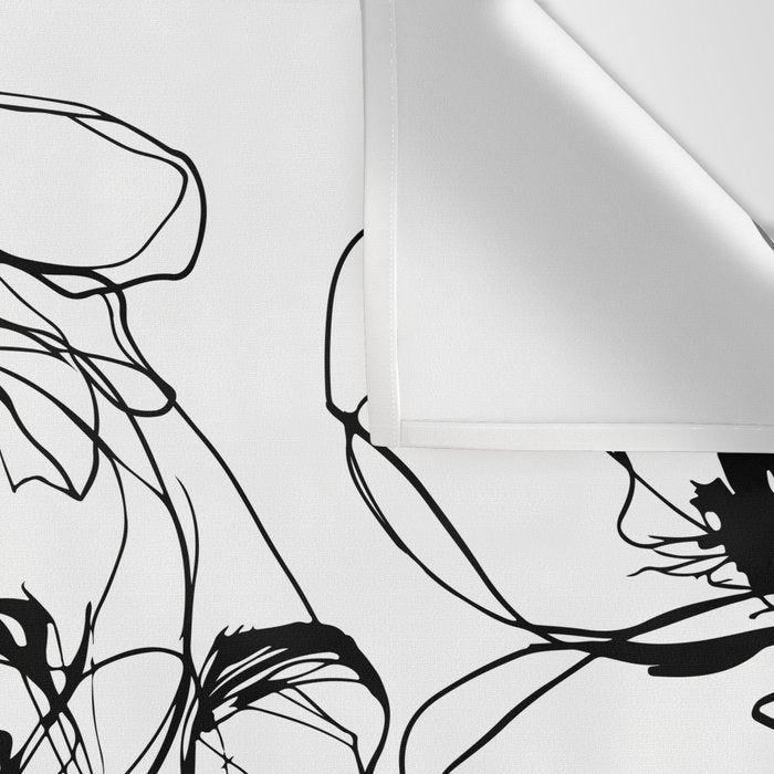 Monochrome Muse Expressive Line Art Portrait Wall Tapestry Gallery Image 3