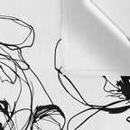 Monochrome Muse Expressive Line Art Portrait Wall Tapestry Gallery Image 3