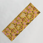 Chinoiserie Hand Drawn Florals On Yellow Yoga Mat Gallery Image 1