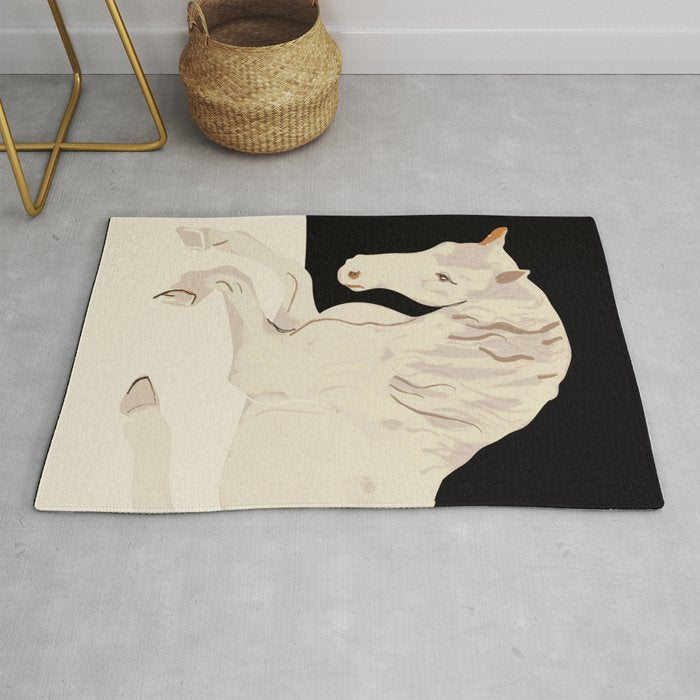 Minimal Abstract Art Horse 2 Rug Gallery Image 1