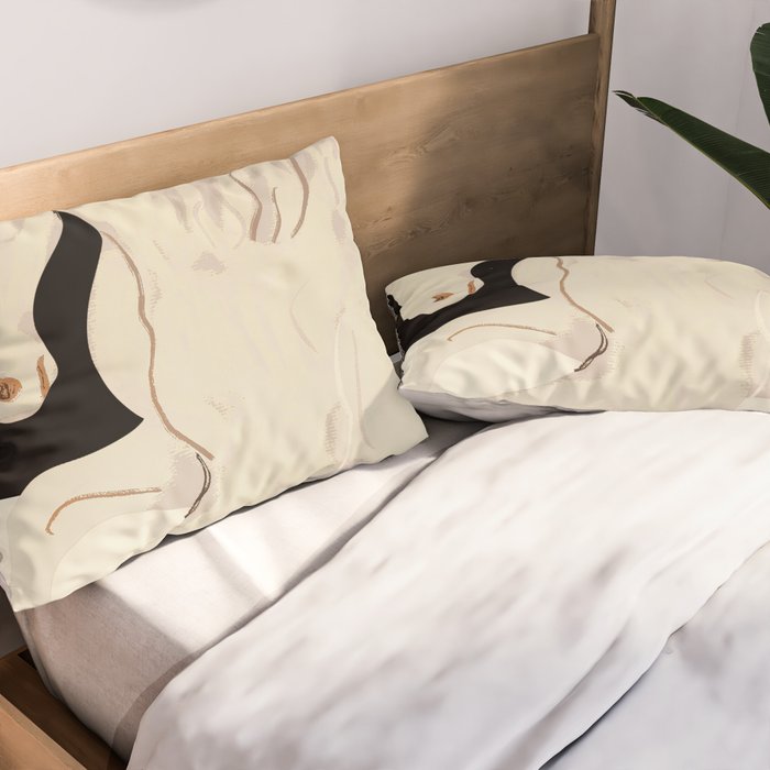 Minimal Abstract Art Horse 2 Pillow Sham Gallery Image 2