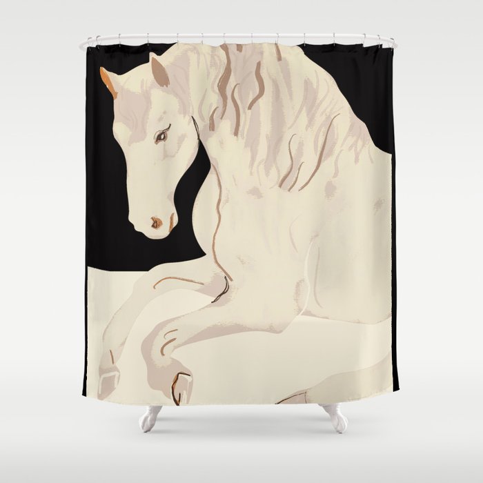 Minimal Abstract Art Horse 2 Shower Curtain Gallery Image 1