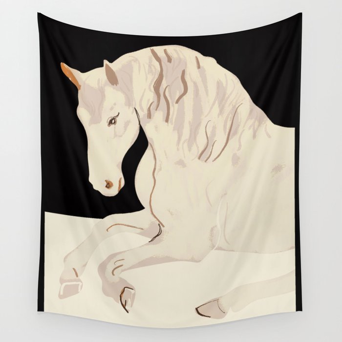 Minimal Abstract Art Horse 2 Wall Tapestry Gallery Image 1
