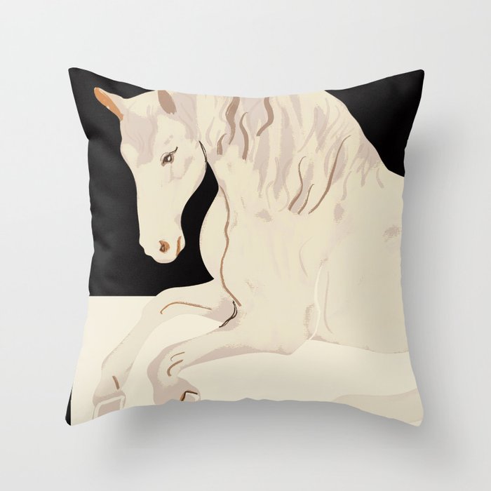 Minimal Abstract Art Horse 2 Throw Pillow Gallery Image 6