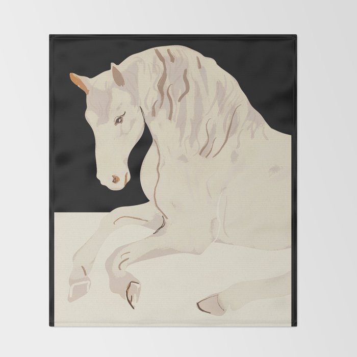 Minimal Abstract Art Horse 2 Throw Blanket Gallery Image 2