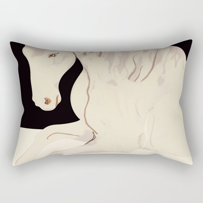 Minimal Abstract Art Horse 2 Rectangular Pillow Gallery Image 2