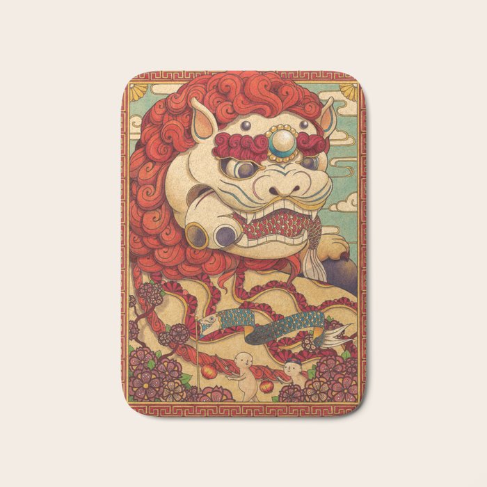 Chinese Lion Bath Mat Gallery Image 1