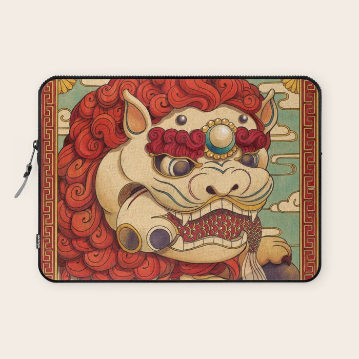 Chinese Lion Laptop Sleeve Gallery Image 1