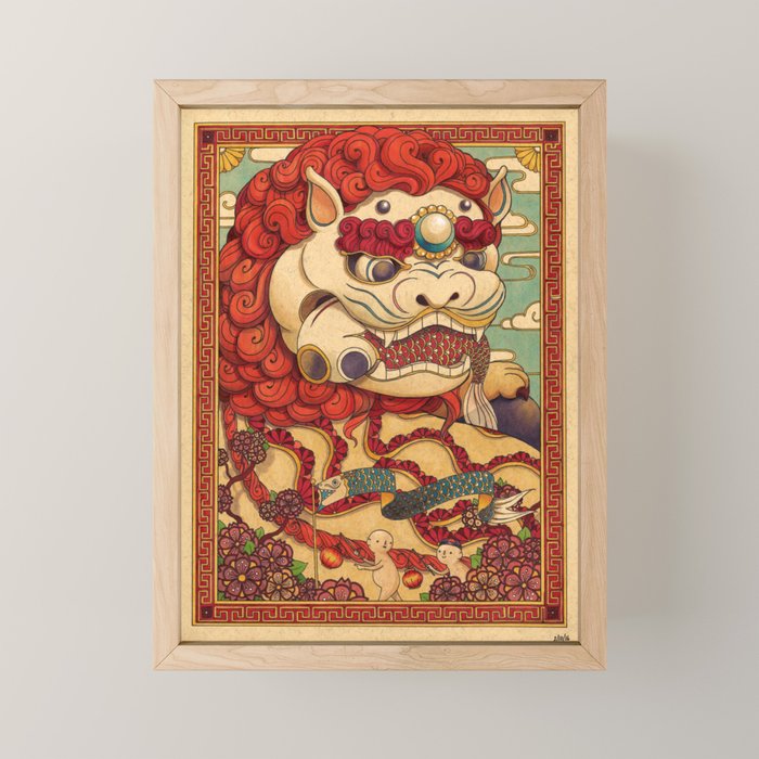 Chinese Lion Mini Art Print Gallery Image 1