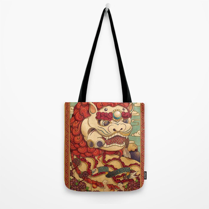 Chinese Lion Tote Bag Gallery Image 2