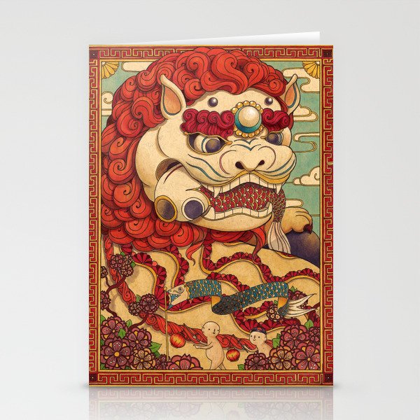 Chinese Lion Stationery Card Gallery Image 2