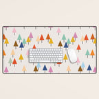 Pastel Triangle Trees: Cozy Winter Vibes with Modern Charm Desk Mat Gallery Image 1
