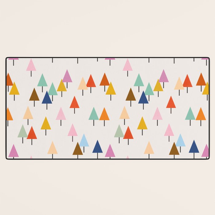 Pastel Triangle Trees: Cozy Winter Vibes with Modern Charm Desk Mat Gallery Image 3