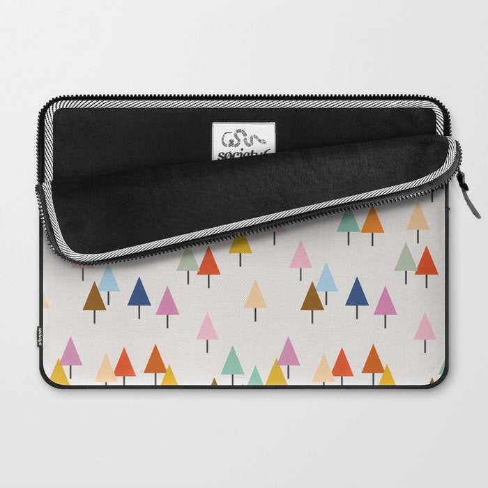 Pastel Triangle Trees: Cozy Winter Vibes with Modern Charm Laptop Sleeve Gallery Image 2