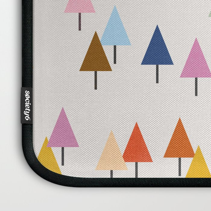 Pastel Triangle Trees: Cozy Winter Vibes with Modern Charm Laptop Sleeve Gallery Image 3