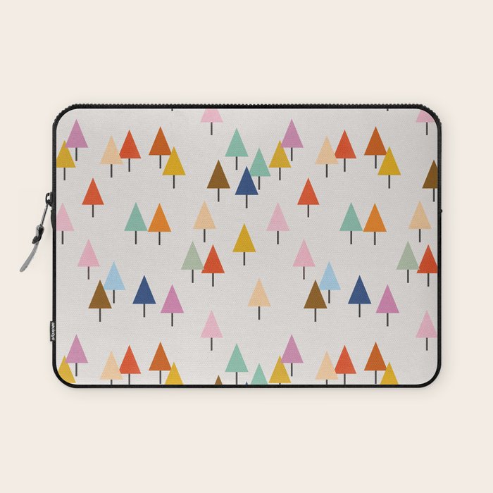 Pastel Triangle Trees: Cozy Winter Vibes with Modern Charm Laptop Sleeve Gallery Image 1
