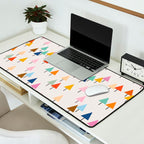 Pastel Triangle Trees: Cozy Winter Vibes with Modern Charm Desk Mat Gallery Image 2