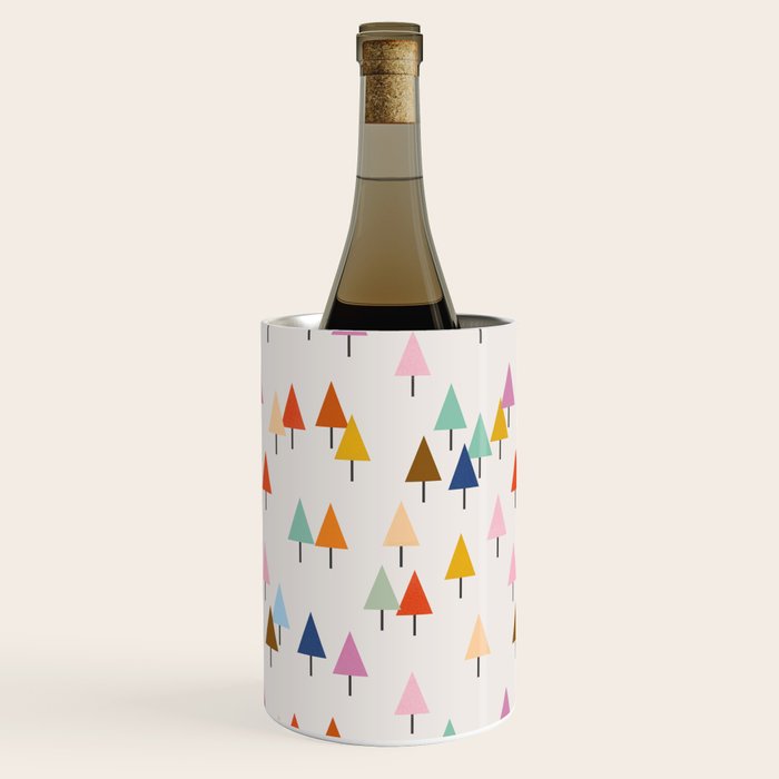 Pastel Triangle Trees: Cozy Winter Vibes with Modern Charm Wine Chiller Gallery Image 1