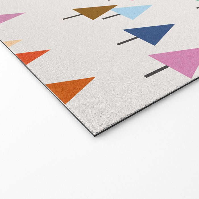 Pastel Triangle Trees: Cozy Winter Vibes with Modern Charm Welcome Mat Gallery Image 2