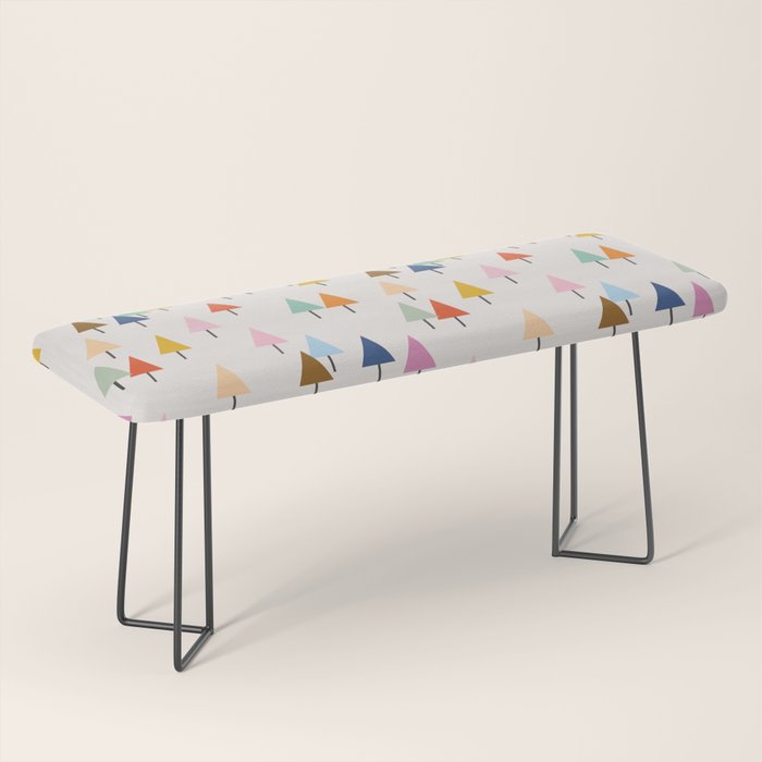 Pastel Triangle Trees: Cozy Winter Vibes with Modern Charm Bench Gallery Image 1