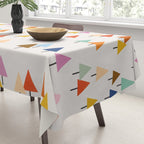 Pastel Triangle Trees: Cozy Winter Vibes with Modern Charm Tablecloth Gallery Image 3