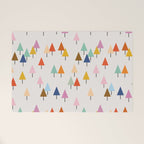Pastel Triangle Trees: Cozy Winter Vibes with Modern Charm Welcome Mat Gallery Image 1