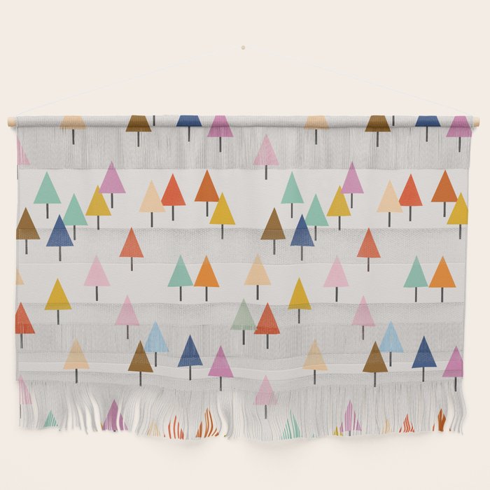 Pastel Triangle Trees: Cozy Winter Vibes with Modern Charm Wall Hanging Gallery Image 1