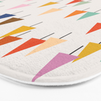 Pastel Triangle Trees: Cozy Winter Vibes with Modern Charm Bath Mat Gallery Image 3
